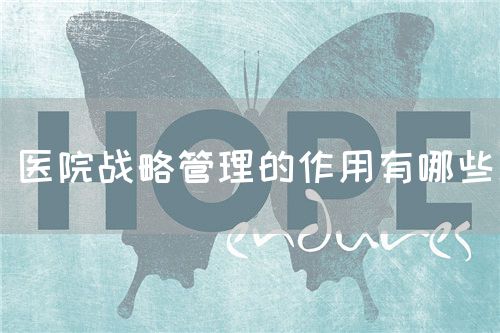 医院战略管理的作用有哪些(图1) 医院战略管理的作用有哪些(图1)