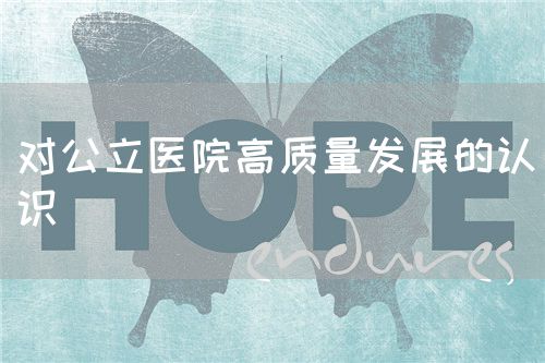 对公立医院高质量发展的认识(图1) 对公立医院高质量发展的认识(图1)