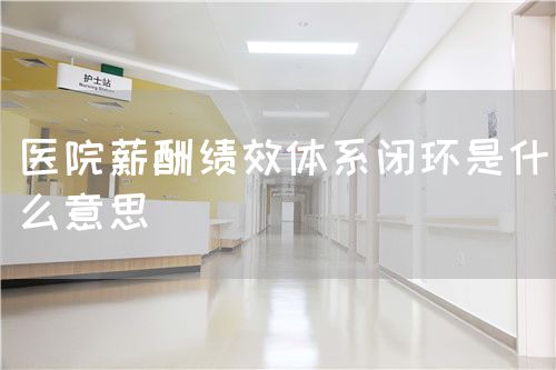 医院薪酬绩效体系闭环是什么意思(图1) 医院薪酬绩效体系闭环是什么意思(图1)